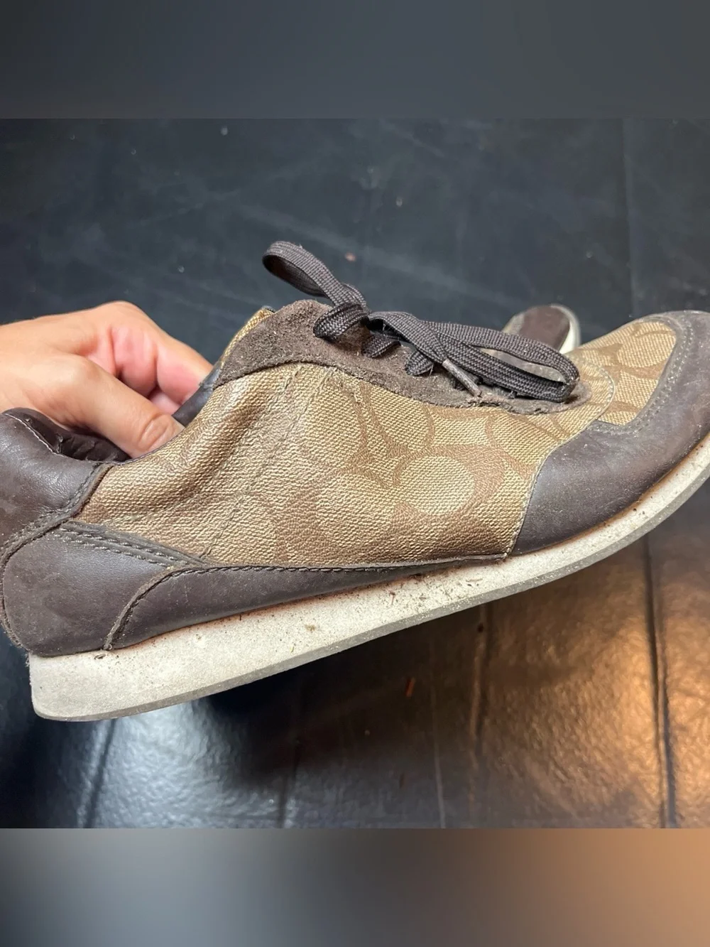 Coach Rebecca brown and tan sneakers size 9